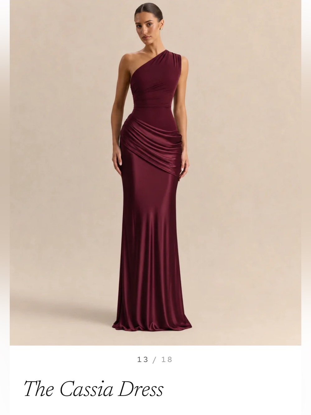 The Cassia Dress - One-Shoulder Burgundy Evening Gown